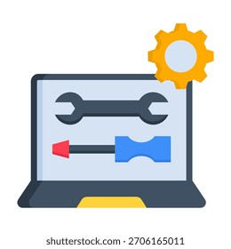 Computer Repair Icon Flat Style Vector Illustration