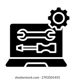 Computer Repair Icon Glyph Style Vector Illustration