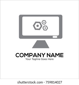 computer repair icon logo design
