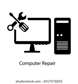 Computer Repair icon, simple flat Computer Repair icon for web design, apps, on white background..eps