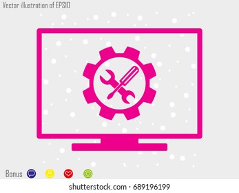 computer repair, icon, vector illustration eps10