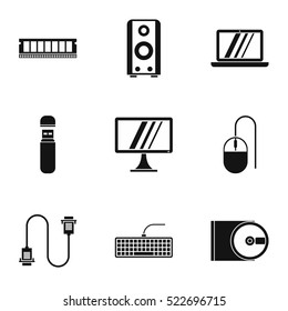 Computer repair icons set. Simple illustration of 9 computer repair vector icons for web