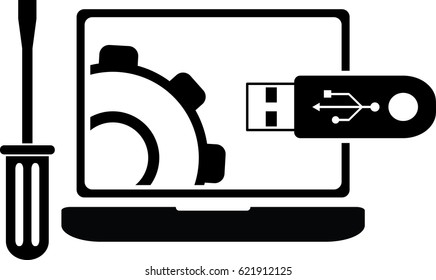 Computer repair kit icon