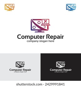 Computer Repair Logo Design Template