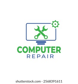 Computer repair logo design, computer repair tools