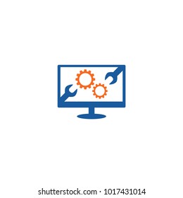Computer Repair Logo Design Vector