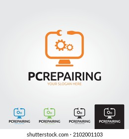 computer repair logo icon vector logo
