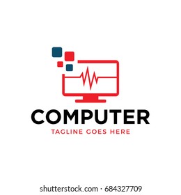 computer repair logo icon vector logo
