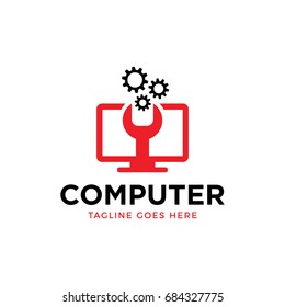 computer repair logo icon vector logo