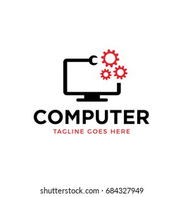 Computer Repair Logo Icon Vector Logo
