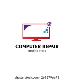 Logotipo de reparo do computador no fundo branco