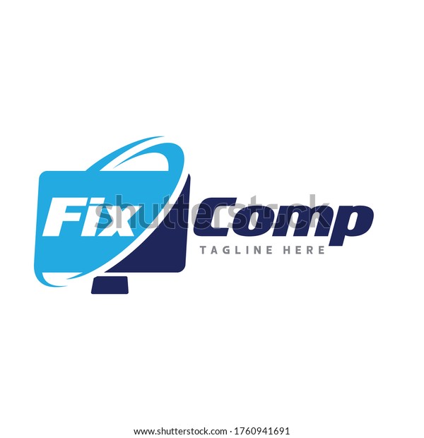 Computer Repair Logo Computer Service Logo Stock Vector Royalty Free