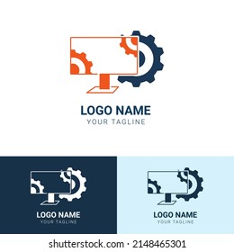 Plantilla de diseño de logotipo de configuración de reparación de equipos
