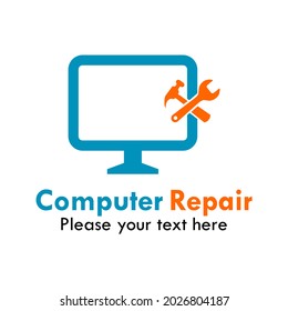 Computer Repair Logo Template Illustration Stock Vector (Royalty Free ...