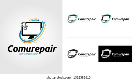 Computer Repair Logo Template Set