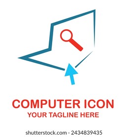 Computer repair logo template. Software development vector design. Desktop service logotype.