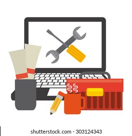computer repair service design, vector illustration eps10 graphic 