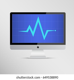 Computer repair, computer service, diagnostics concepts. Computer diagnostics icon
