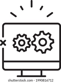 Computer repair services, IT support concept, software development, system administration, desktop upgrade and update, program installation, vector icon