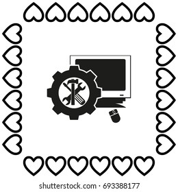 computer repair vector icon