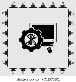 computer repair vector icon