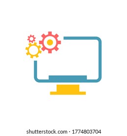 computer repair vector icon logo design