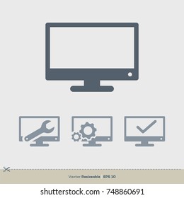 Computer Repair Vector Template. Television Icon Logo Illustration Design. Vector EPS 10.