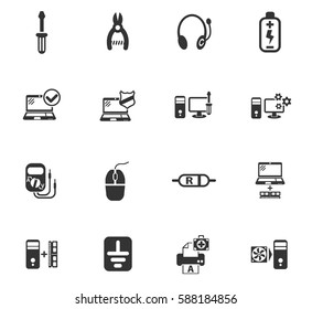 computer repair web icons for user interface design