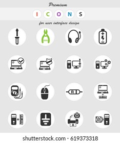 computer repair web icons for user interface design