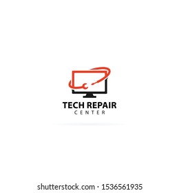Computer repairing center logo icon
