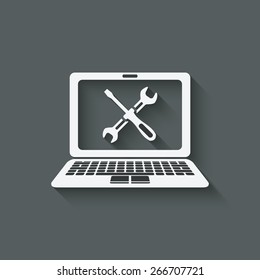 computer repairs symbol - vector illustration. eps 10