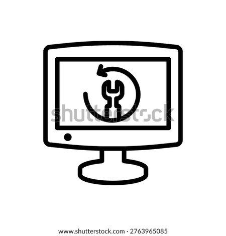 Computer restore icon, Line Vector graphics