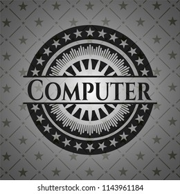 Computer retro style black emblem