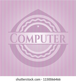 Computer retro style pink emblem