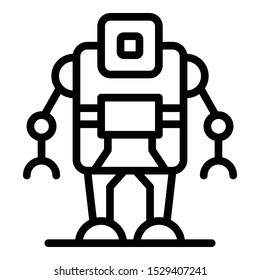 Computer robot icon. Outline computer robot vector icon for web design isolated on white background