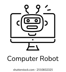 Symbol für die Linienart eines Computerroboters 