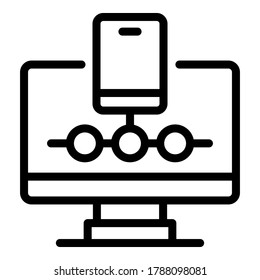 Computer safe authentication icon. Outline computer safe authentication vector icon for web design isolated on white background