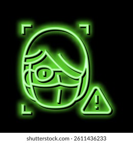 computer safe person info for use face id neon light sign vector. computer safe person info for use face id illustration