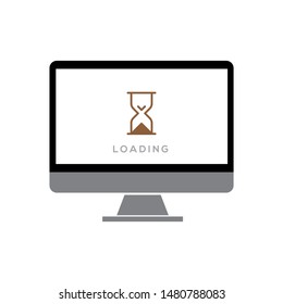 Computer Sand Clock Vector Illustration