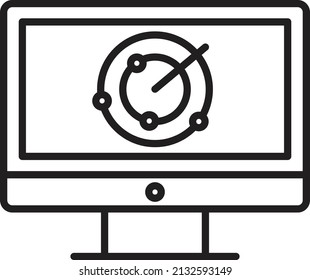 Computer scan vector icon illustration black and white