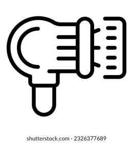 vector de contorno de icono de inventario del escáner de computadora. Gestión digital. Producto de control
