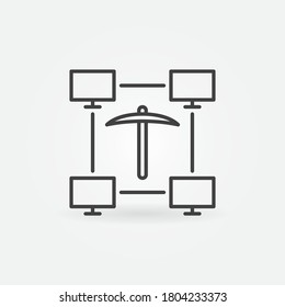 Computer Science and Data Mining vector thin line concept icon or design element
