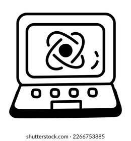 Computer science doodle icon vector 