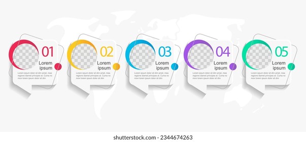 Computer science education infographic chart design template. Abstract infochart with copy space. Instructional graphics with 5 step sequence. Visual data presentation. Arial-Regular font used