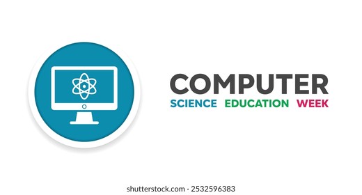 Semana de la Educación de Ciencias de la Computación. Informática y ciencias. Ideal para tarjetas, Anuncios, carteles, redes sociales y más. El fondo blanco. 