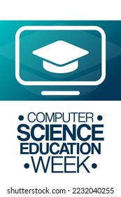 Computer Science Education Week. Vector illustration. Holiday poster