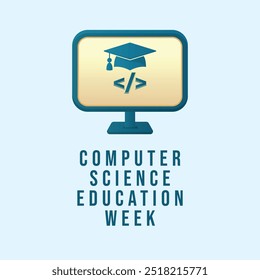 Computer Science Education Week vector design template good for celebration usage. Computer Science Education Week design. flat design. eps 10.