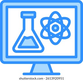 Computer Science Icon Blue Color Vector Illustration