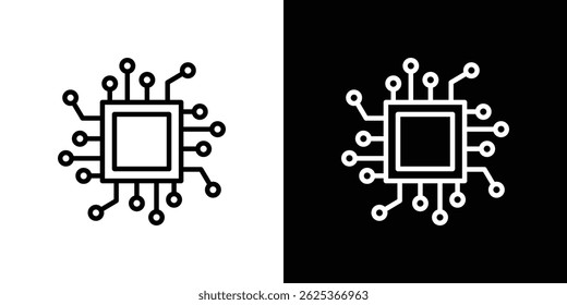 Computer science icon concept stroke on white background