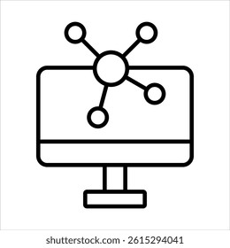 computer science icon in outline style vector illustration